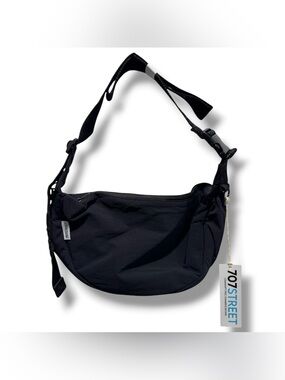 707 Street Medium Nylon Crescent Bag